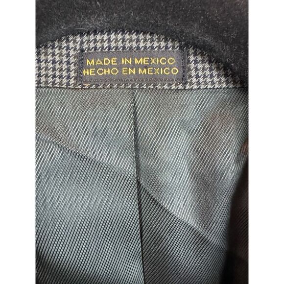 STAFFORD gray check houndstooth 100% wool mens suit jacket size 44R - Picture 3 of 13